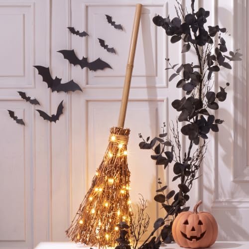 Seenelling 60" Halloween Decor Rattan Witch Broom by QianRuu