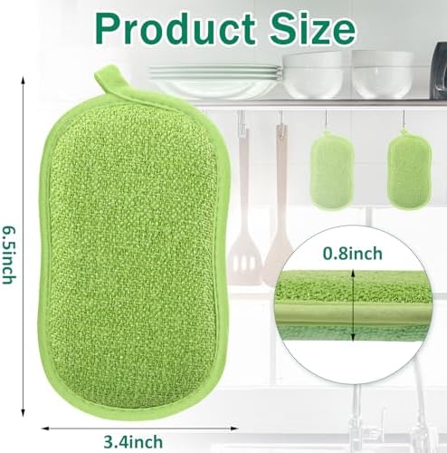 24 Pcs Reusable Scrub Sponges, Microfiber Washing Dish Scrubber - Image 2