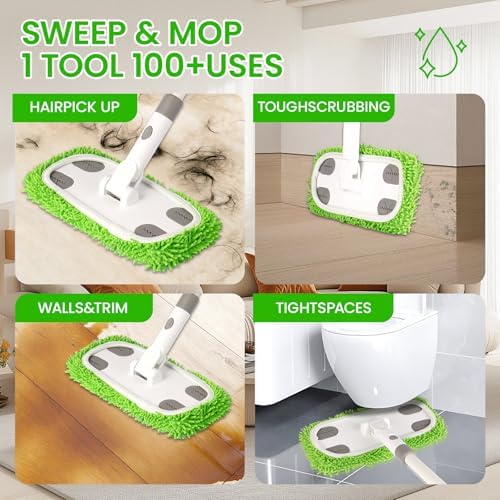 Sweeper Mop System with 3 Reusable Microfiber Mop Pads - Image 2