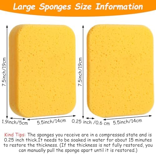 12Pcs Large Sponges Bulk, 7.5”x5.5”x1.9” Grout Car Wash Foam Sponge, Heavy Duty - Image 2