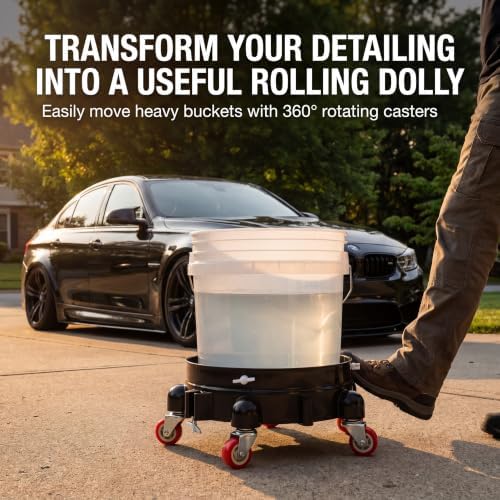 1 Pc 5 Gallon Bucket Dolly 11 Inch 1 Black Set - Image 6