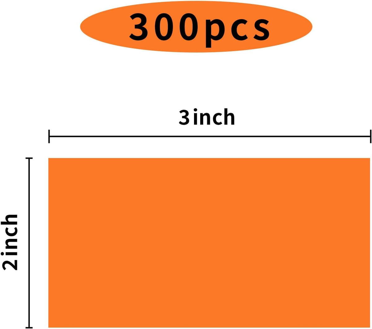 STARLIBOO Colored Labels Stickers 3 x 2 Inch, Removable Rectangle Moving Labels, 250Pcs Garage Sale Price Stickers, Adhesive Moving Labels for Boxes(Orange)