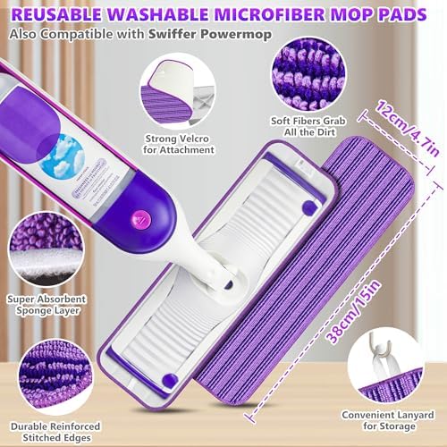 Microfiber Spray Mops for Floor Cleaning Wet Dry Use for Wood Laminate Tile - Image 3
