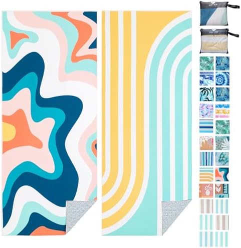 2 Pack Microfiber Beach Towel by PYSUPERMODE