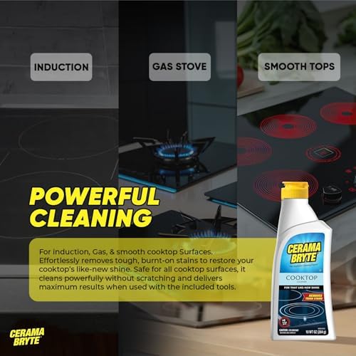 Cerama Bryte Cooktop Cleaning Kit, 10 oz Bottle, Tool & 3 Pads - Image 6