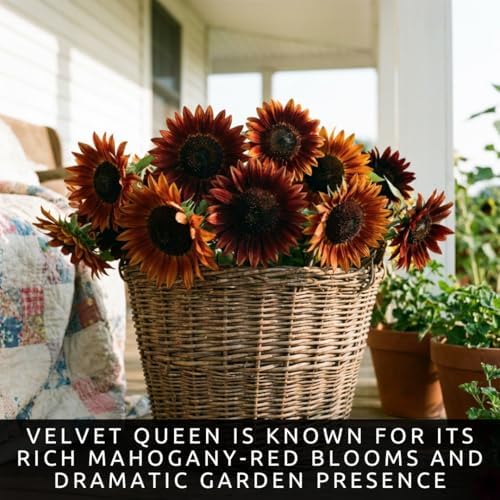 50 Velvet Queen Sunflower Seeds | Burgundy Red Flower Seeds - Image 6