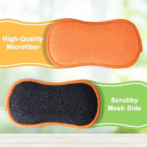 GLIMGLINT 12 Pack Dish Sponges Kitchen, Non-Scratch Microfiber Sponges - Image 2