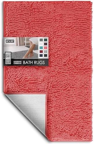 Hearth & Harbor Bathroom Rugs, Chenille Bath Mat by HearthHarbor