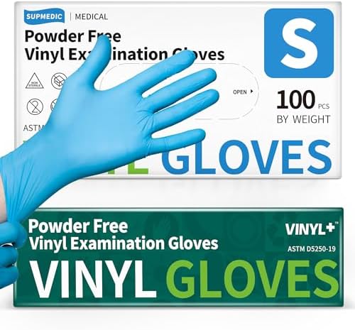 Supmedic Vinyl Medical Exam Gloves, Latex & Powder-Free Disposable by Supmedic