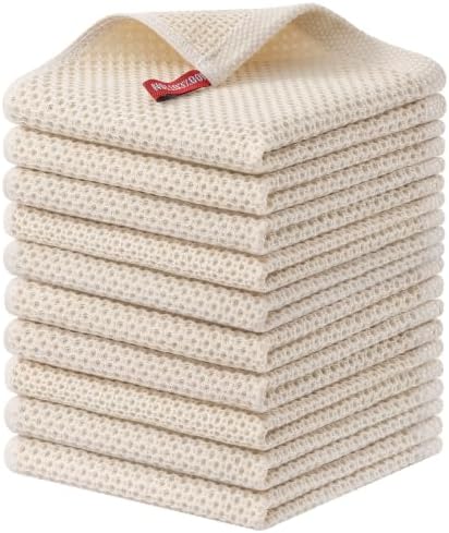 Homaxy 100% Cotton Waffle Weave Kitchen Dish Cloths 10-Pack by Homaxy