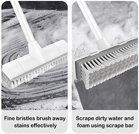 BOOMJOY Floor Scrub Brush with Long Handle, 2 in 1 Scrape and Brush, Stiff - Image 3
