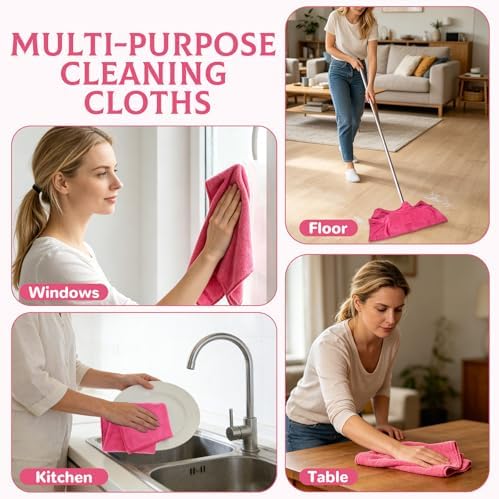6 Pcs Extra Large Microfiber Cleaning Cloth Reusable Microfiber Towels Thick - Image 7