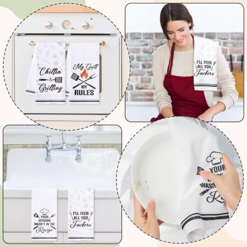 R HORSE 5 Pack Funny Barbecue BBQ Kitchen Dish Towels - Image 2