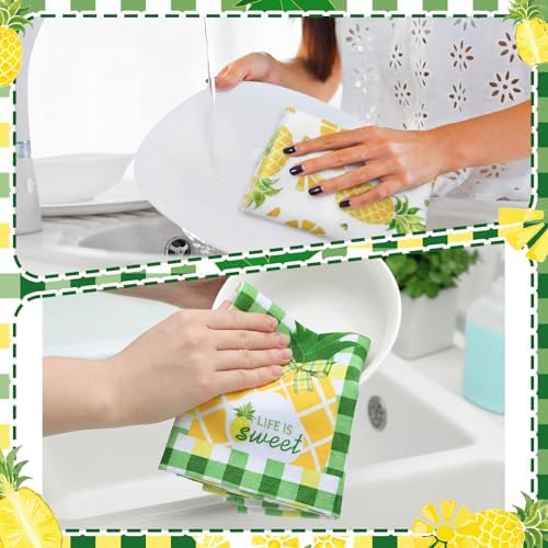 Bencailor 4 Pcs Pineapple Kitchen Towels - Image 2
