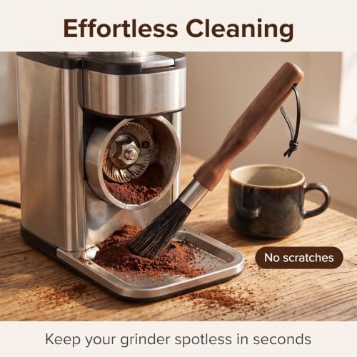 Coffee Grinder Cleaning Brush Espresso Cleaner Tool Wooden Handle w/Bag - Image 5