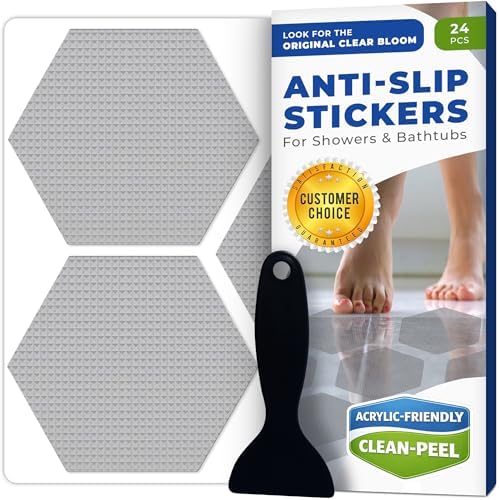 Clear Bloom Anti-Slip Shower Stickers, Non-Slip Bathtub Floor Grip, 24 Pack by ClearBloom
