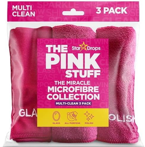 Stardrops The Pink Stuff Miracle Microfibre Cloth Collection 3 Pack by ThePinkStuff