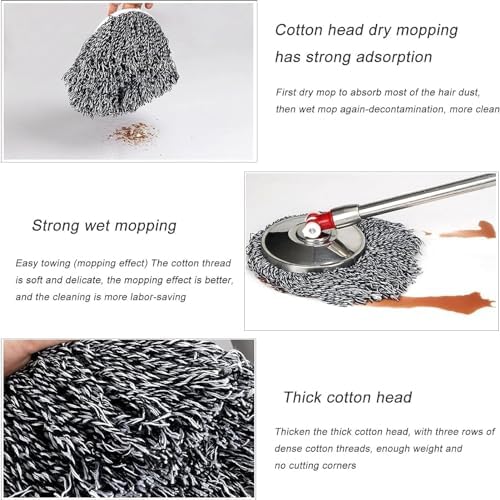 Spin Mop Refill for 360° Cotton Thread Mop Head Replacement - Image 3