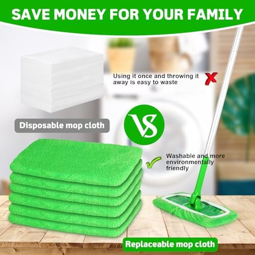Reusable Microfiber Mop Pads for Swiffer Sweeper Mop, 6 Pack - Image 5