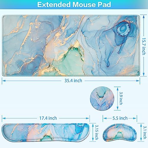 4 in1 Desk Mat Blue, Large Gaming Mouse Pad - Image 6