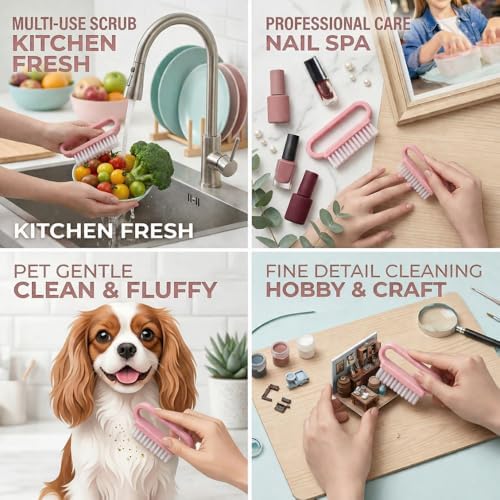 4 Pcs Nail Brush for Cleaning Fingernails, Nail Brush Handle Grip Brush for - Image 6