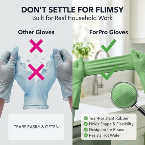 ForPro Premium Natural Rubber Gloves, Lime Zest - Image 5