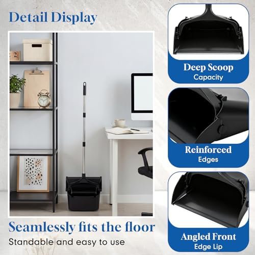 Maxcheck 2 Pcs 37'' Upright Lobby Dust Pan Plastic Bulk - Image 3