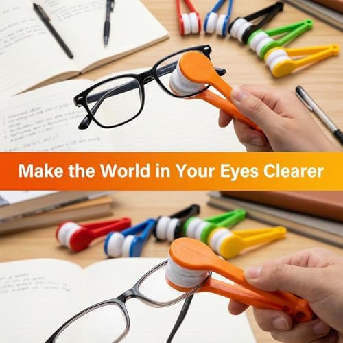 Houlishu10PCS Mini Eyeglass Cleaner Brush, Portable Microfiber Sunglasses - Image 4
