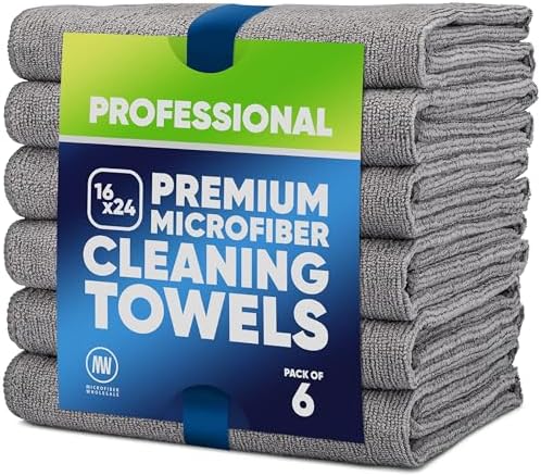 Microfiber Wholesale 16" x 24" Pro Multi Surface Microfiber Towels | 6 Pack by MicrofiberWholesale