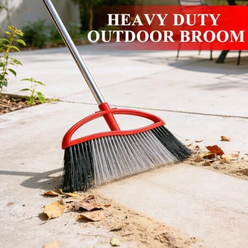2-Pack Outdoor Broom, 15.7" Wide Angle Head - Image 3