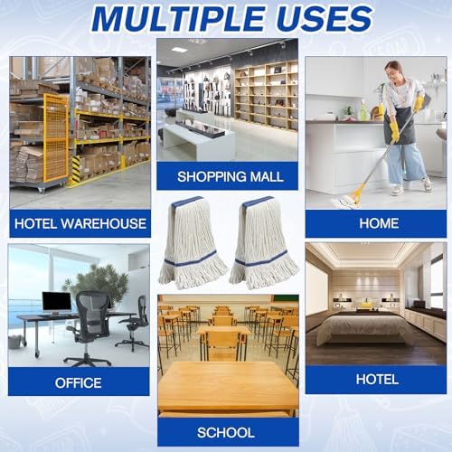 Eccliy 3 Pack Commercial Mop Head Replacement, Cotton String - Image 5