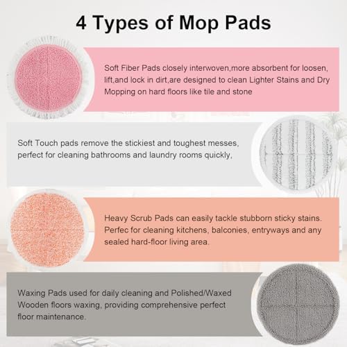 Spin Cordless Electric Mop Pads: 6.5/6.3/6 inch steam/Electric mop Pads - Image 3