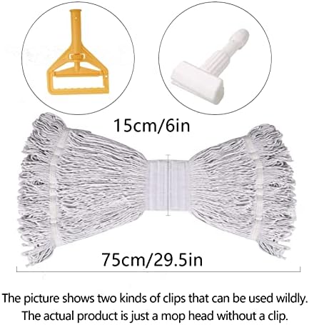 3 Pack Commercial Heavy Duty White Cotton Loop Mop Head Refill - Image 3