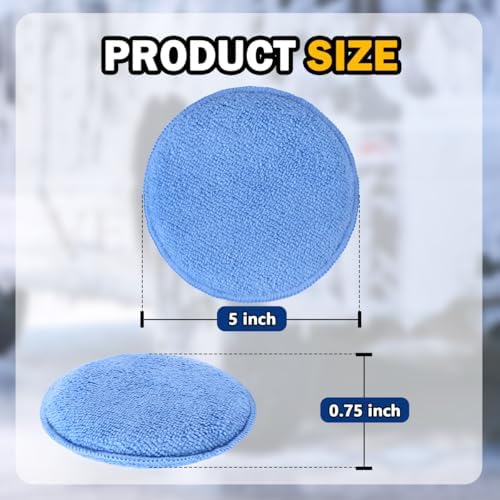 AIDEA Car Wax Applicator Pad, Microfiber Applicator Pad, Polishing Pads-12pk - Image 4