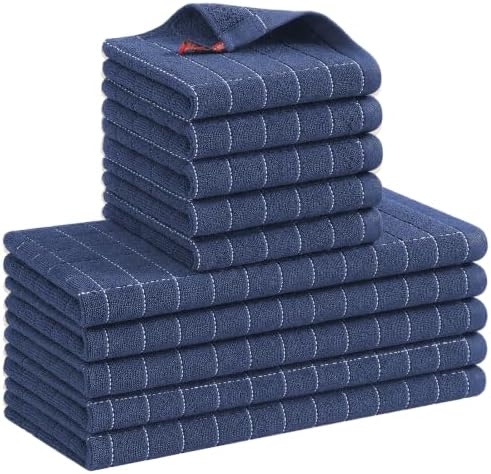 Kitinjoy 100% Cotton Kitchen Towels and Dishcloths Set by Kitinjoy