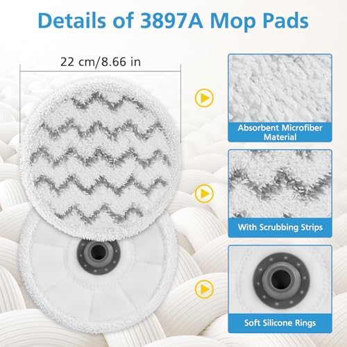 3897A 3712 Pads for Bissell SpinWave SmartSteam Scrubbing Steam Mop, 6 Pack - Image 5