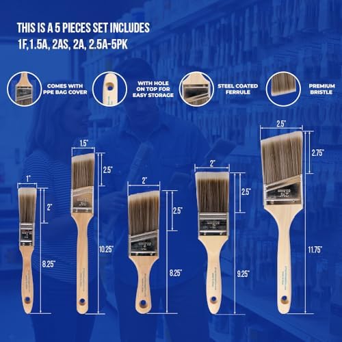 Pro Grade Paint Brushes, Paint Brush Set - Image 2