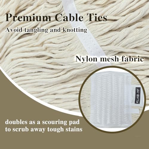 Mop Head Replacement, Commercial Mop Heads, Cotton Washable Industrial Mop Head - Image 3