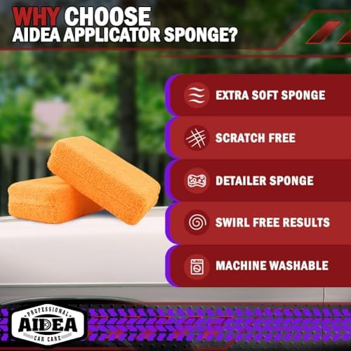 AIDEA Microfiber Applicator Pads-8 Pack, Car Wash Sponge - Image 3