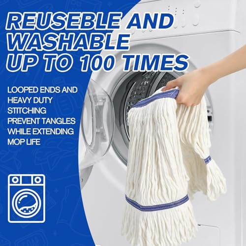 Eccliy 6 Pack Mop Heads Replacement 18 Oz Loop End - Image 4