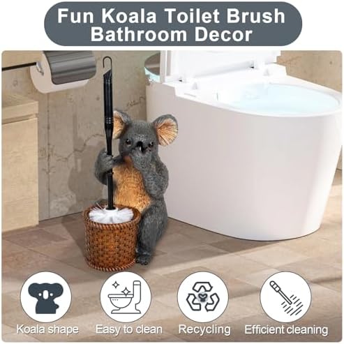 Whimsical Koala Toilet Brush Holder Set - Image 2