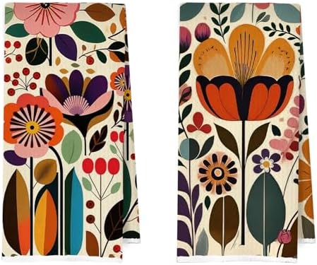 Boho Floral Kitchen Towels Set by Unknown
