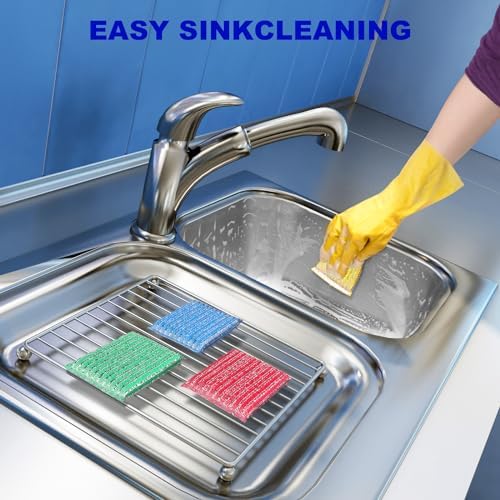 8-Pad Dish Sponges Kitchen, Non Scratch, 4 Colors, - Image 5