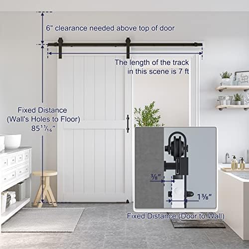 SMARTSTANDARD 42" x 84" White Sliding Barn Door - Image 2