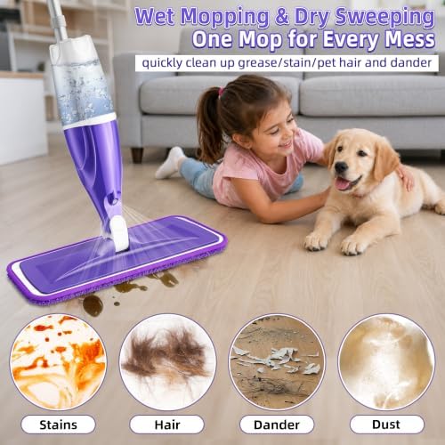 Wet Dry Mops for Floor Cleaning: Spray Mops Hardwood Floor Mop Refillable - Image 6
