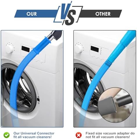 2Pcs Dryer Vent Cleaner Kit, Lint Brush & Universal Vacuum Hose Blue - Image 2