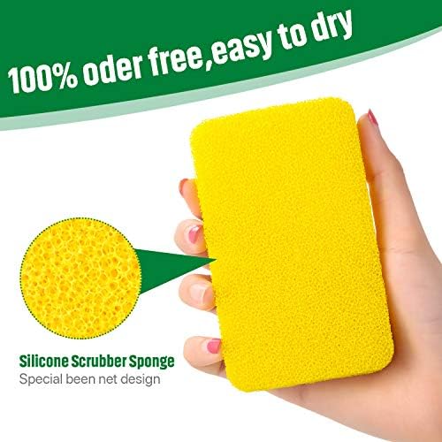 Patelai 10 Pcs Silicone Sponge for Dishes, Kitchen Silicone Dish Scrubber - Image 2