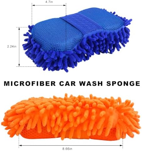 2 PCS Microfiber Car Wash Sponge, Scratch-Free Vehicle Washing Mitt - Image 2
