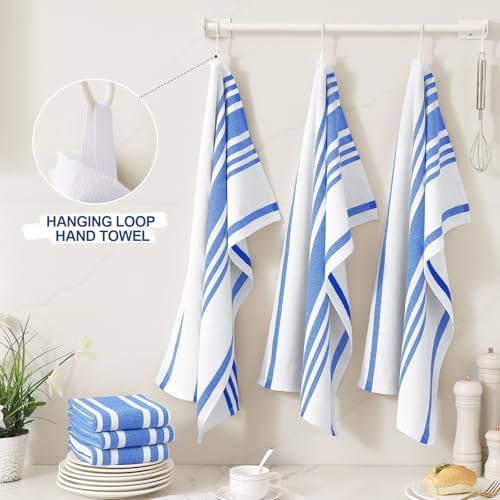 Homaxy Premium Cotton Stripe Kitchen Towels 8 Pack - Image 3