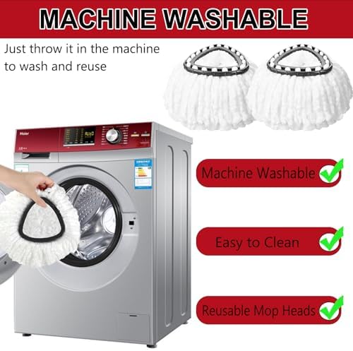 8 Pack Spin Mop Replacement Heads, 100% Microfiber Mop Head, Deep Cleaning - Image 5